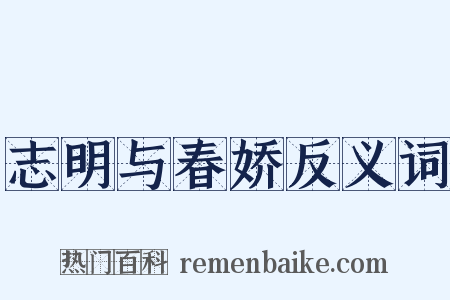 志明与春娇反义词是什么意思的图片